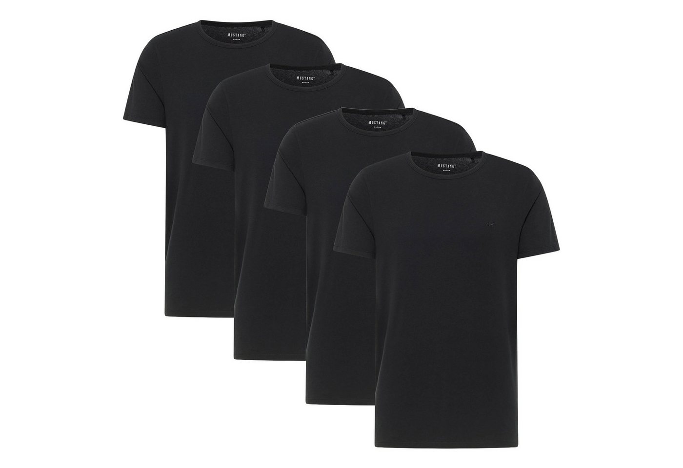 MUSTANG T-Shirt Herren T-Shirt 4er Pack Baumwolle (Packung, 4er Pack) von MUSTANG