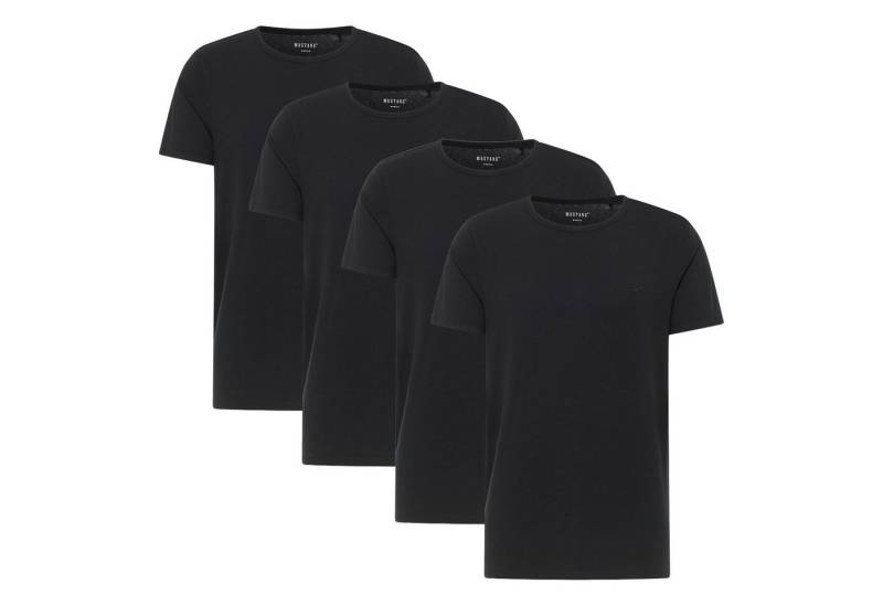 MUSTANG T-Shirt Herren T-Shirt 4er Pack Baumwolle (Packung, 4er Pack) von MUSTANG