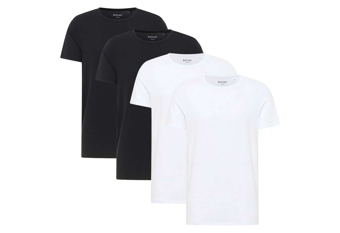 MUSTANG T-Shirt Herren T-Shirt 4er Pack Baumwolle (Packung, 4er Pack) von MUSTANG