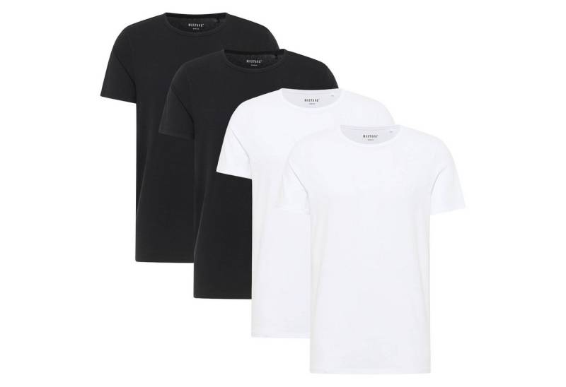 MUSTANG T-Shirt Herren T-Shirt 4er Pack Baumwolle (Packung, 4er Pack) von MUSTANG