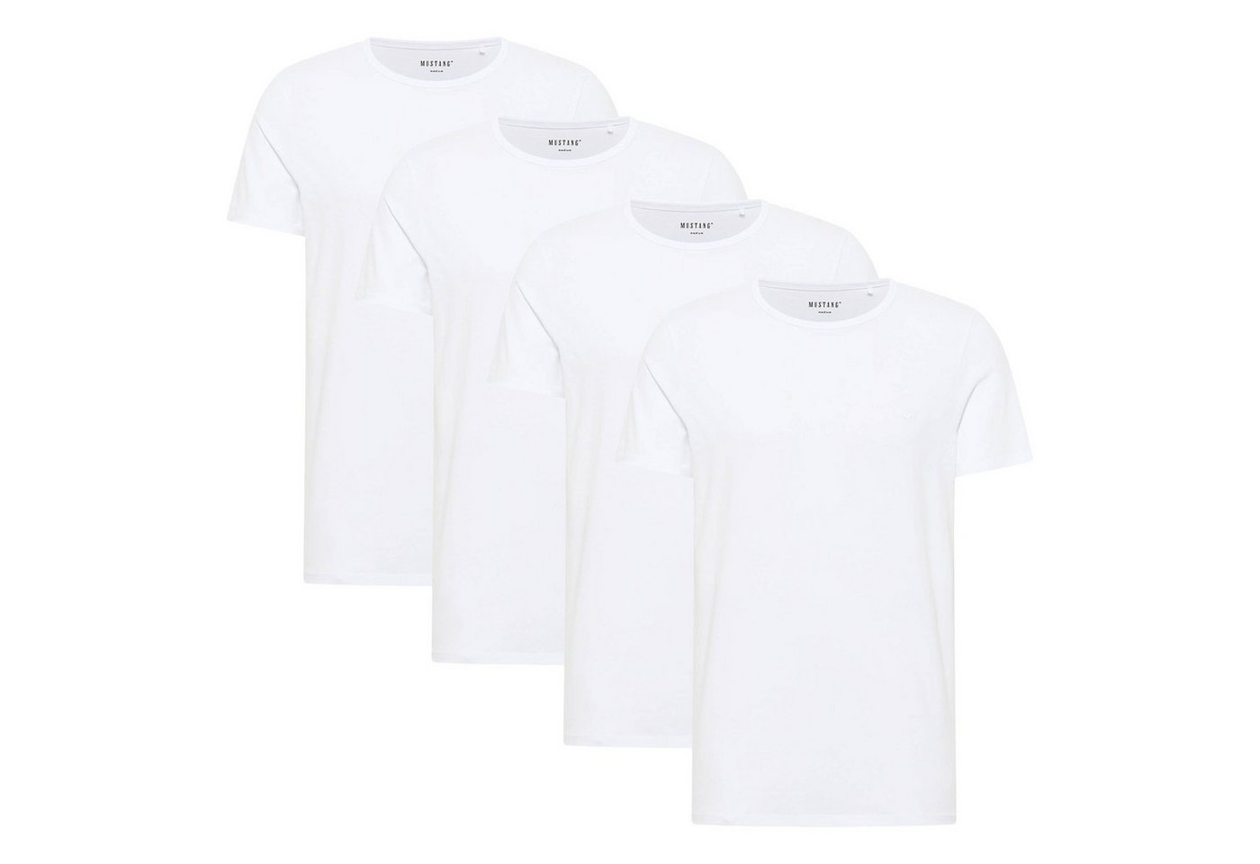 MUSTANG T-Shirt Herren T-Shirt 4er Pack Baumwolle (Packung, 4er Pack) von MUSTANG