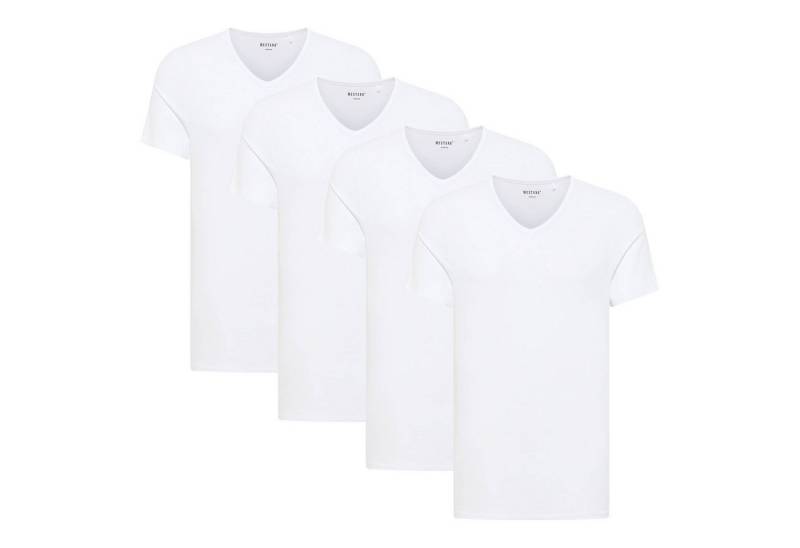 MUSTANG T-Shirt Herren T-Shirt 4er Pack Baumwolle (Packung, 4er Pack) von MUSTANG