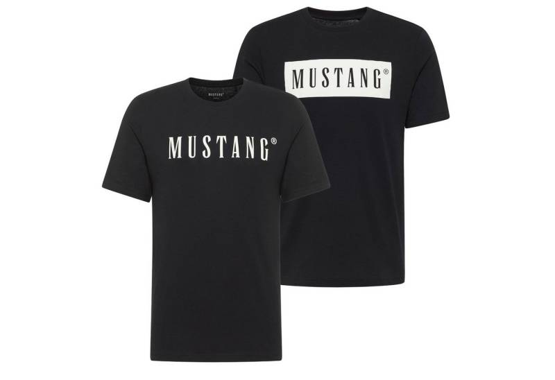 MUSTANG T-Shirt T-Shirt Austin (Set, 2er Pack) Logo-Print, 2er Pack von MUSTANG