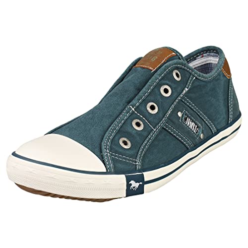 Mustang Damen 1099-401 Slip On Sneaker, Blau/Grün, 37 EU von MUSTANG