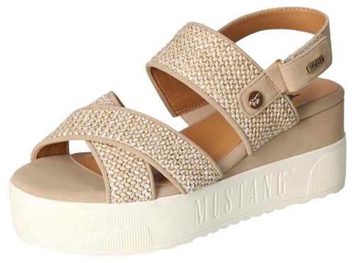 Mustang Damen 1459-803 Keilsandale, Beige, 36 EU Mustang Damen 1459-803 Keilsandale, Beige, 36 EU von MUSTANG