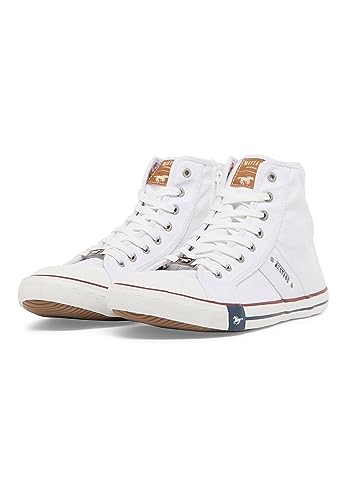 MUSTANG Herren Canvas High Top Sneaker Weiß EU 45 von MUSTANG