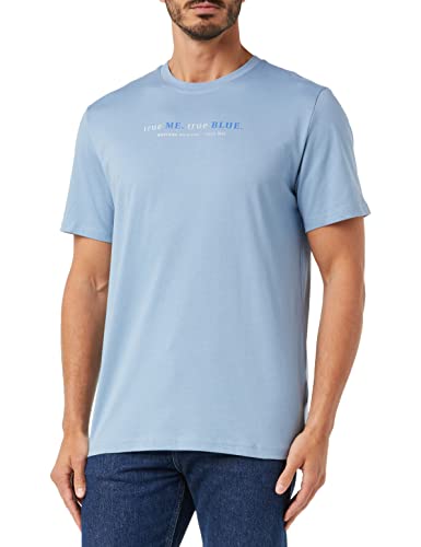 Mustang Herren Style Alex C Print T-Shirt, verblasster Denim, XXL von MUSTANG