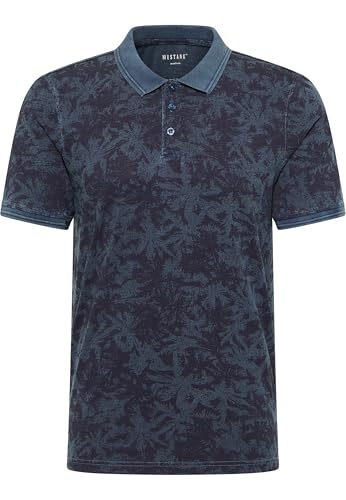 MUSTANG Herren Style Palco Polohemd, Distorted Palm Blue 12728, XL EU von MUSTANG