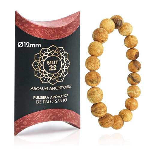 MUT22 Palo Santo Armband 12 mm, Sakradschmuck mit Aromatherapie und Schutzfunktionen von MUT22