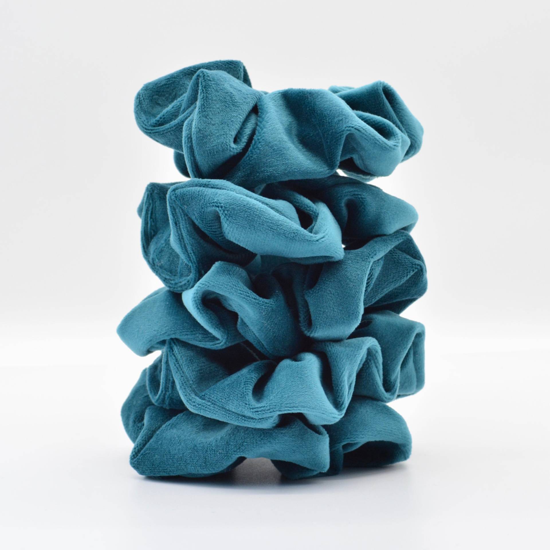 Scrunchie Aus Samt - Petra | Großer Moderner Zopfgummi/Haargummi Petrol-Farbenem Super Weich Und Schonend Für Deine Haare von MUTTIundMAEDI