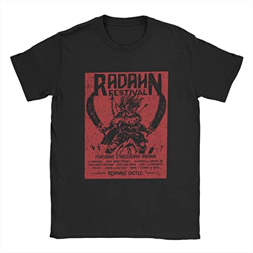 Festival Radahn t Shirt for Men Pure Cotton HumoroT-Shirt Round Neck Elden Ring Gift Tees Short Sleeve Tops Birthday Present Black L von MUTU