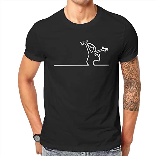 Happy Fashion Tshirts La Linea The Line Osvaldo Cavandoli TV Men Style Pure Cotton Streetwear T Shirt Round Neck Big Size Black XL von MUTU