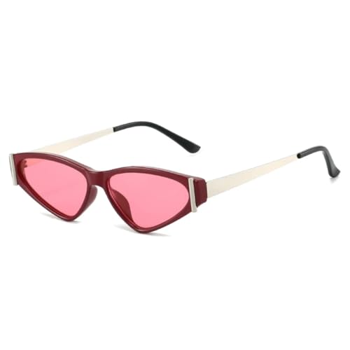 MUTYNE Beliebte Mode Cat Eye Damen Sonnenbrille Shades Uv400 Retro Candy Color Herren (Rot Pink) von MUTYNE