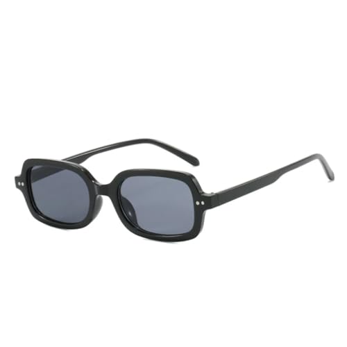 MUTYNE Beliebte Mode Kleine Rechteckige Sonnenbrille Damen Retro Farbverlaufsbrille UV400 Herren (Schwarz Grau) von MUTYNE