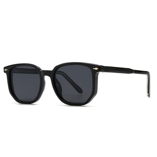 MUTYNE Beliebte Mode Polygon Square Damen Sonnenbrille Retro Nieten Farbverlauf Herren Shades UV400 (Schwarz Grau) von MUTYNE