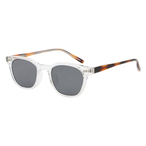 MUTYNE Braun-grüne Sonnenbrille mit kleinem Rahmen für Herren, quadratisch, UV400, Acetat, modisch, für Damen, transparenter grauer Leopard, Einheitsgröße von MUTYNE