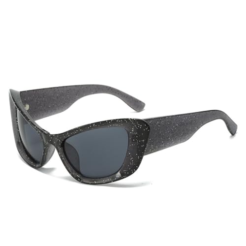 MUTYNE Einzigartige Cat-Eye-Punk-Sonnenbrille für Damen, Vintage, Herren, trendige Mode, bunte Sonnenbrille, Retro-Farbtöne, glitzernde Brillen, C1, Einheitsgröße von MUTYNE