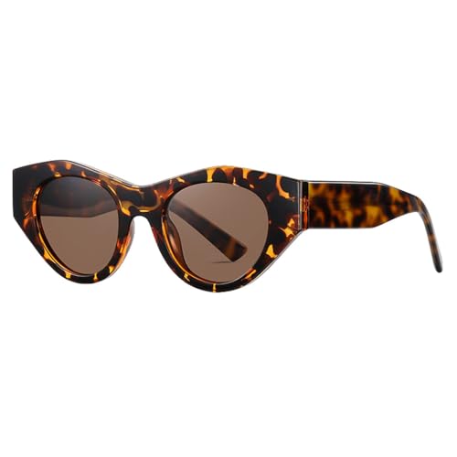 MUTYNE Handgefertigte Sonnenbrille für Damen, Katzenaugen-Sonnenbrille, modische Damen-Acetat-Sommer-Stil, Leopardenmuster, Schwarz, Leopard, Einheitsgröße von MUTYNE