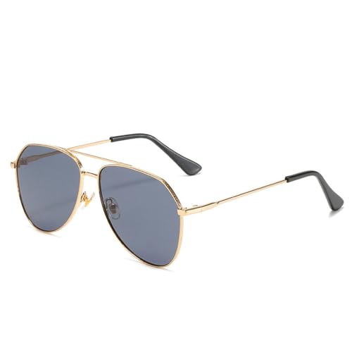 MUTYNE Modische Luxus-Sonnenbrille für Damen, für Damen und Herren, mit Farbverlauf, verspiegelte Sonnenbrille mit Metallrahmen, UV400, C2, Gold/Schwarz, Einheitsgröße von MUTYNE