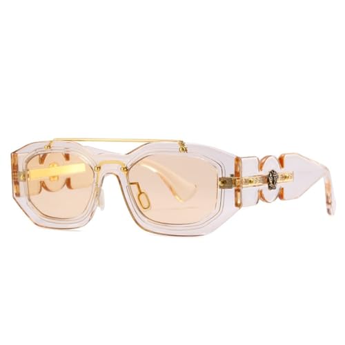 MUTYNE Modische Punk-Sonnenbrille für Herren, Vintage, dekorative Polygon-Brille, für Damen, luxuriös, einzigartig, Sonnenbrille, Champagner, Einheitsgröße von MUTYNE