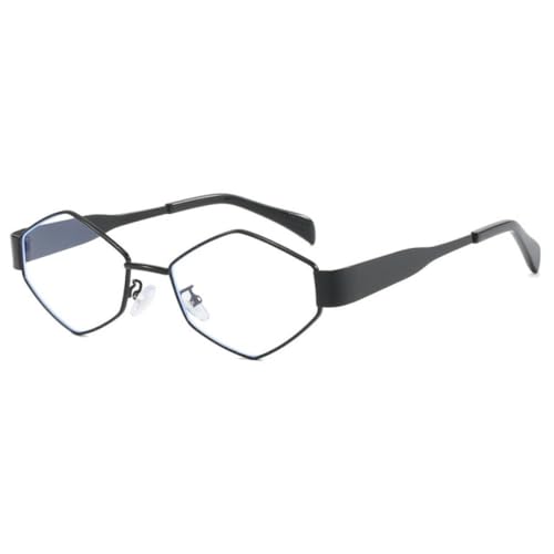 MUTYNE Modische polygonale Sonnenbrille für Damen, Vintage, Raute, Damen-Sonnenbrille, einzigartiger Metallrahmen, Punk-Brille für Herren, Schwarz, transparent, Einheitsgröße von MUTYNE