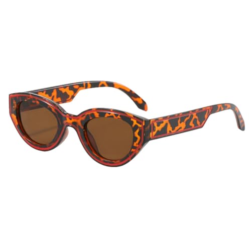 MUTYNE Ovale Sonnenbrille im Retro-Stil, Uv400, für Herren, braun, Leopard, Unisex, Katzenaugen-Sonnenbrille für Damen, Leopard mit Braun, Einheitsgröße von MUTYNE