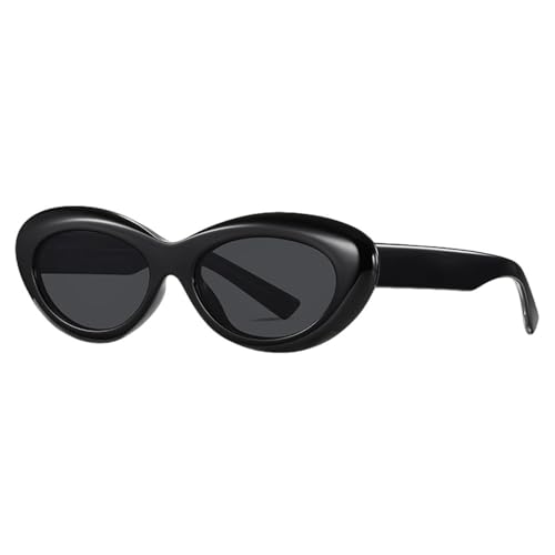 MUTYNE Ovale polarisierte Sonnenbrille Retro Damen Acetat Unises Cat Eye Sonnenbrille Uv400 Herren Braun Schwarz, Schwarz, Einheitsgröße von MUTYNE