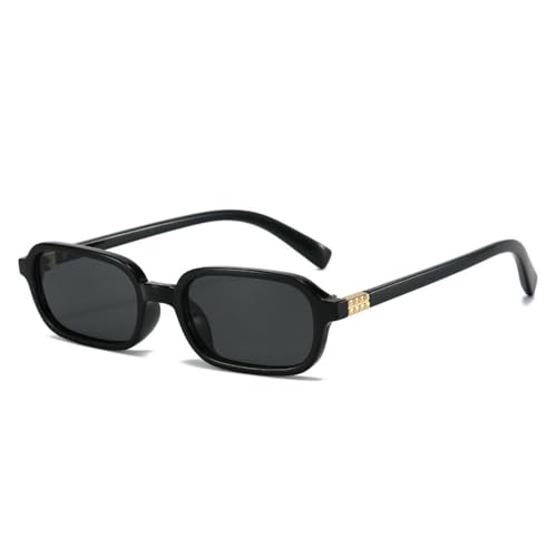 MUTYNE Rechteckige Sonnenbrille Damen Vintage Shades UV400 Herren Trendige Punk-Sonnenbrille, schwarz grau, Einheitsgröße von MUTYNE