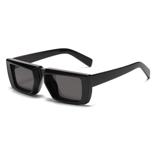 MUTYNE Rechteckige Vintage-Sonnenbrille für Damen, Punk-Sonnenbrille mit kleinem Rahmen, Herrentrends, quadratische Brille, UV400-Schutz, modische Brillen, Schwarz, Schwarz, Einheitsgröße von MUTYNE