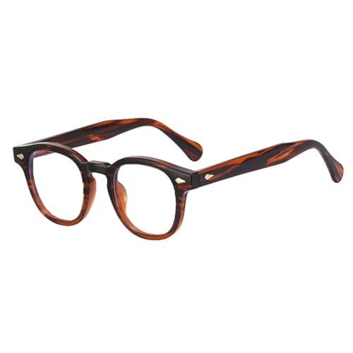 MUTYNE Retro-Brille mit klaren Gläsern, rund, klare Gläser, quadratisch, für Herren, schwarzer, klarer Rahmen, Einheitsgröße von MUTYNE