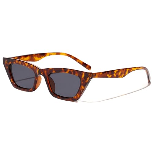 MUTYNE Retro-Katzenaugen-Sonnenbrille für Damen, orange, Sommer-Stil, Damen-Sonnenbrille für Herren, quadratisch, Leopard, Leopard mit Schwarz, Einheitsgröße von MUTYNE