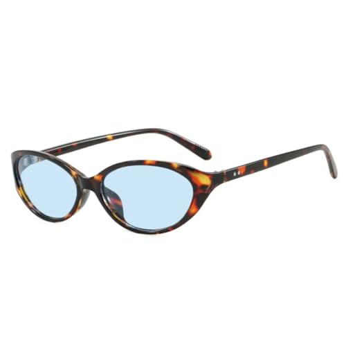 MUTYNE Retro Nieten Cat Eye Sonnenbrille Damen Shades UV400 Mode Herren Sonnenbrille (Leopardenblau) von MUTYNE