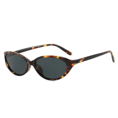 MUTYNE Retro-Nieten-Sonnenbrille im Katzenaugen-Design, Damen, UV400, modische Herren-Sonnenbrille (Leopardengrau) von MUTYNE