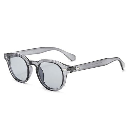 MUTYNE Retro Runde Damen Sonnenbrillen Shades Uv400 Mode Rot Herren Punk Nieten Gradient Sonnenbrille (Grau Grau) von MUTYNE