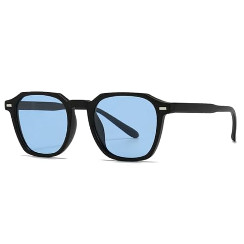 MUTYNE Retro Square Rivets Herren Sonnenbrille Fashion Shades UV400 Damen (Schwarz Blau) von MUTYNE