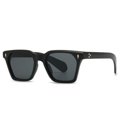 MUTYNE Retro Square Sonnenbrille Damen Nieten Farbverlaufsschirme UV400 Retro Punk Herren (Mattschwarzgrau) von MUTYNE