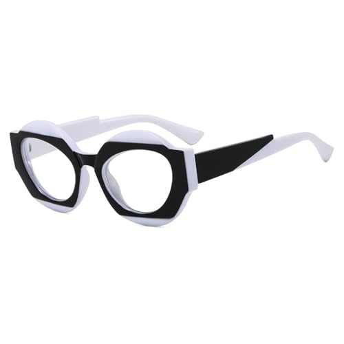 MUTYNE Runde Retro-Sonnenbrille für Damen und Herren, modische Vintage-Sonnenbrille, weiblich, männlich, trendige Farbtöne, UV400-Brille, schwarz, weiß, klar, Einheitsgröße von MUTYNE