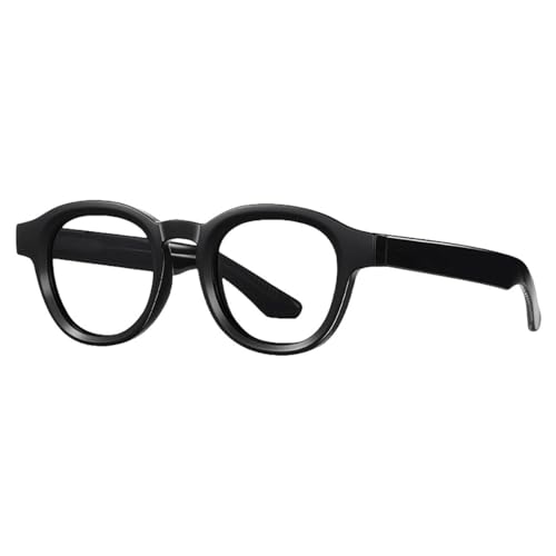 MUTYNE Runde Sonnenbrille im Retro-Stil für Damen, Acetat-Sonnenbrille für Herren, UV400, schwarz mit klar, Einheitsgröße von MUTYNE