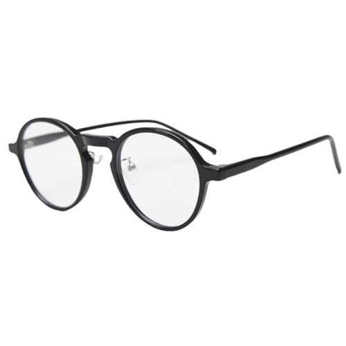 MUTYNE Rundes Retro-Brillengestell für Herren, Brille für Damen, Acetat, klare Gläser, Schwarzbraun, Braun mit Klar, Einheitsgröße von MUTYNE