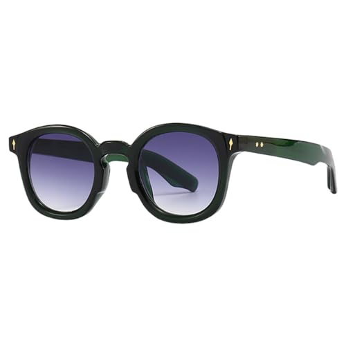 MUTYNE Schwarz-braune Retro-Sonnenbrille für Herren, runde Sonnenbrille für Damen, Sommerstil, Grün mit Grau, Einheitsgröße von MUTYNE