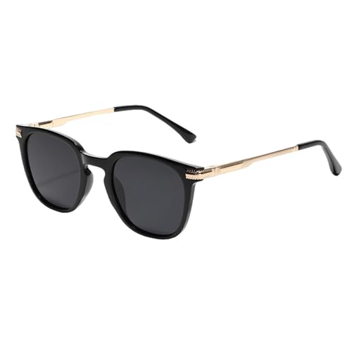 MUTYNE Sonnenbrille, quadratisch, für Herren, Halbmetall, große Sonnenbrille für Damen, UV400, Autofahren, Gold mit Schwarz, Einheitsgröße von MUTYNE