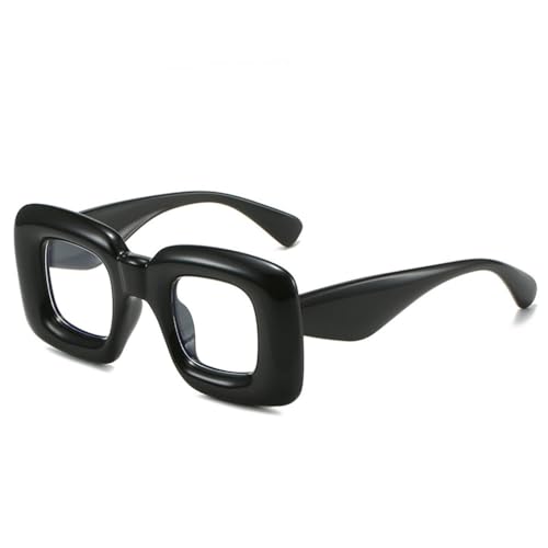 MUTYNE Sonnenbrille mit Metallscharnier, Retro-Bonbonfarbe, dick, quadratisch, für Damen und Herren, UV400, Schwarz, transparent, Einheitsgröße von MUTYNE