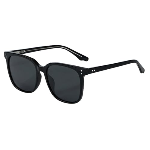MUTYNE Sonnenbrille mit großem Rahmen, für Herren, Acetat, quadratisch, UV400, weiblich, braun, schwarz, Damen, Schwarz, Einheitsgröße von MUTYNE