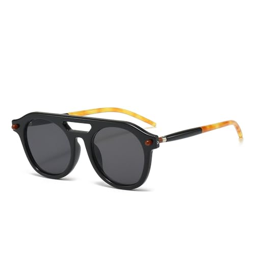 MUTYNE Sonnenbrillen für Damen, Vintage, rund, für Herren, trendige Luxus-Sonnenbrille, UV400-Schutz, Schwarz, Einheitsgröße von MUTYNE