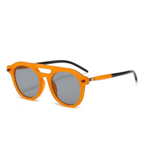MUTYNE Sonnenbrillen für Damen, Vintage, rund, für Herren, trendige Luxus-Sonnenbrille, UV400-Schutz, orange, Einheitsgröße von MUTYNE