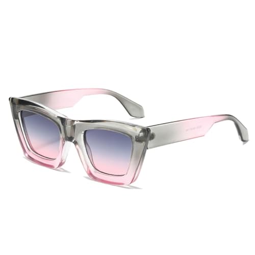 MUTYNE Vintage Cat Eye Doppelfarbige Damen Luxus Sonnenbrillen Shades UV400 Mode Gradient Herren Sonnenbrillen (Grau Pink Grau Pink) von MUTYNE