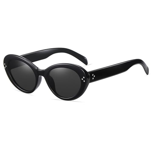 MUTYNE Vintage-Cat-Eye-Sonnenbrille für Damen, modische Sonnenbrille, weibliche Schattierungen, Nietenbrille, UV400-Brille, schwarz, Einheitsgröße von MUTYNE