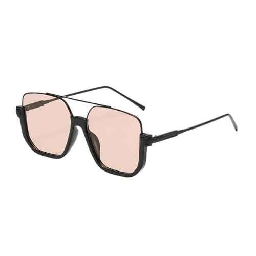 MUTYNE Vintage übergroße Sonnenbrille, modisch, für Herren und Damen, quadratische Schattierungen, Brillen, trendige, beliebte UV400-Sonnenbrille, Schwarz, Champagner, Einheitsgröße von MUTYNE