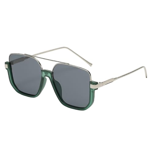 MUTYNE Vintage übergroße Sonnenbrille, modisch, für Herren und Damen, quadratische Sonnenbrille, trendige, beliebte UV400-Sonnenbrille, grün, silber, schwarz, Einheitsgröße von MUTYNE