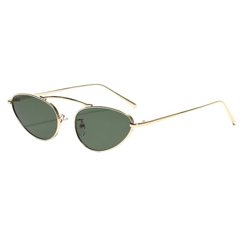 Metall Cat Eye Sonnenbrille Mode Frauen Vintage Sonnenbrille für Männer Uv400 Grün Schwarz Weiblich, Gold mit Grün, Einheitsgröße von MUTYNE